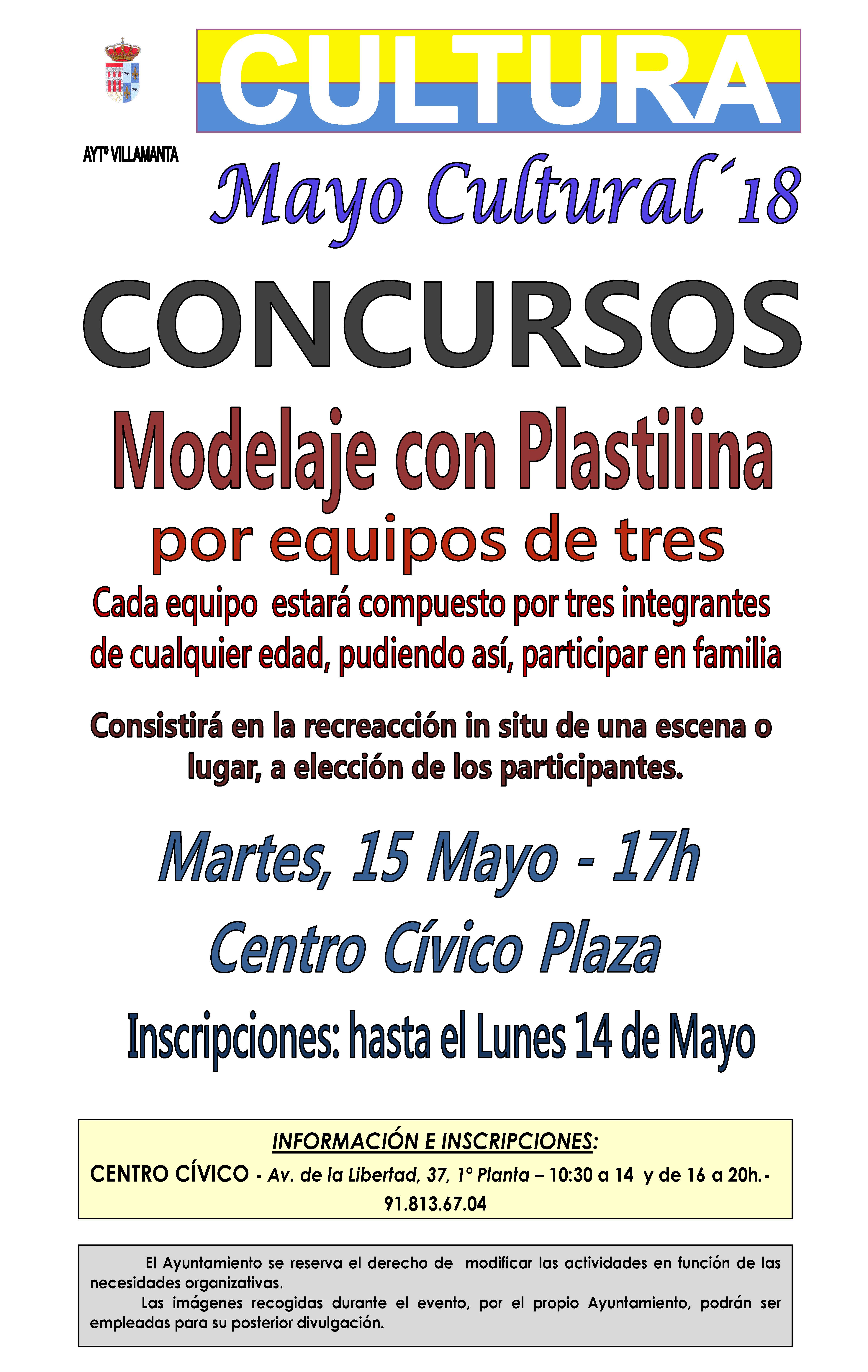 Concurso Modelaje con plastelina por equipos de tres 15 de mayo