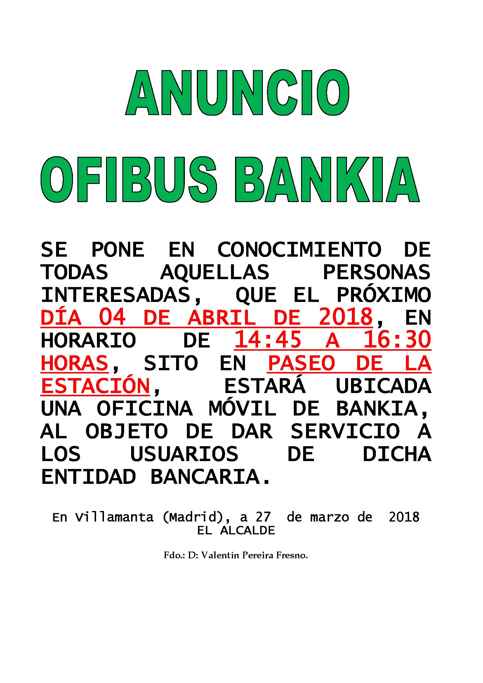 Ofibus Bankia 4 de abril de 2018