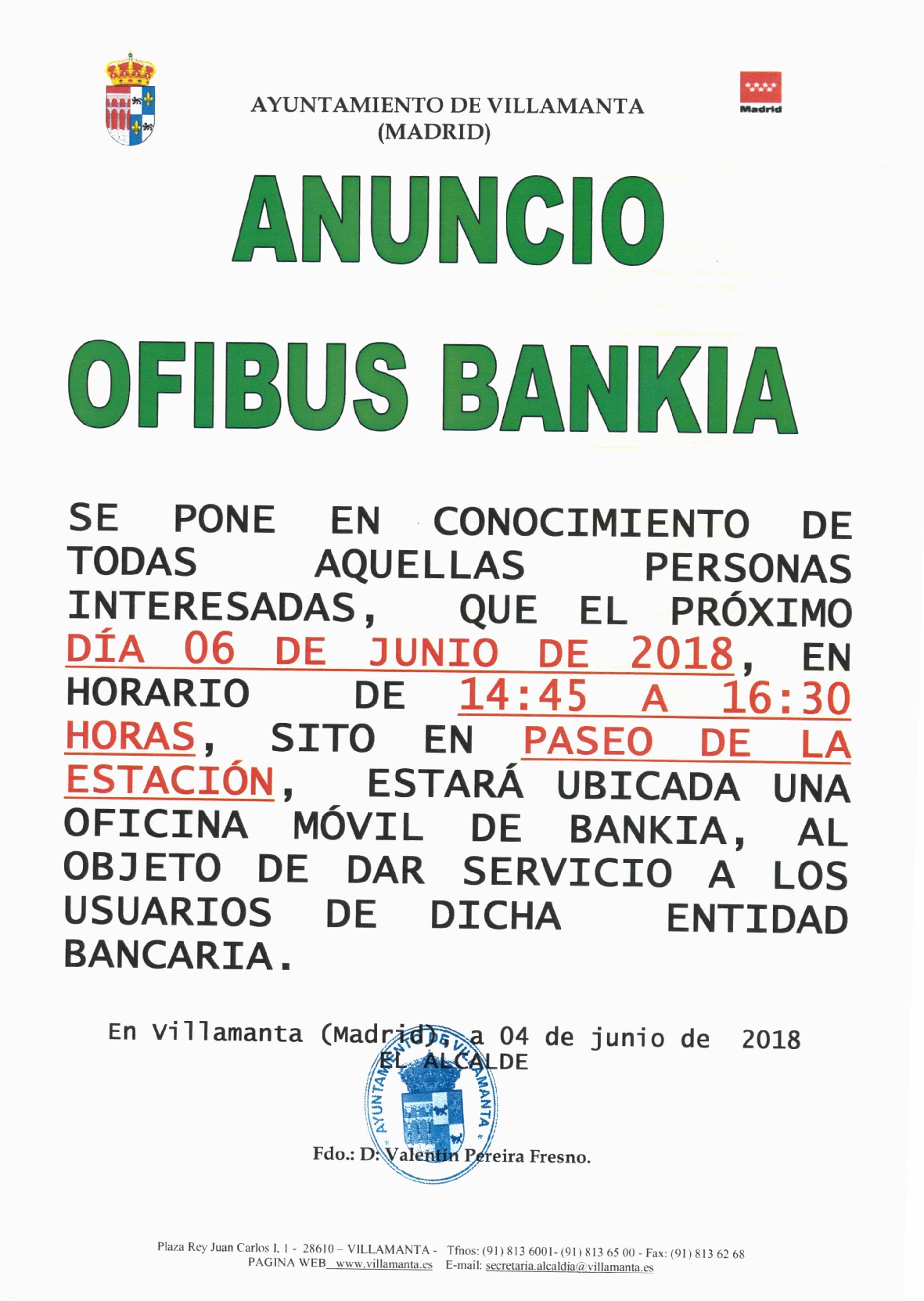 Ofibus Bankia 6 de junio de 2018