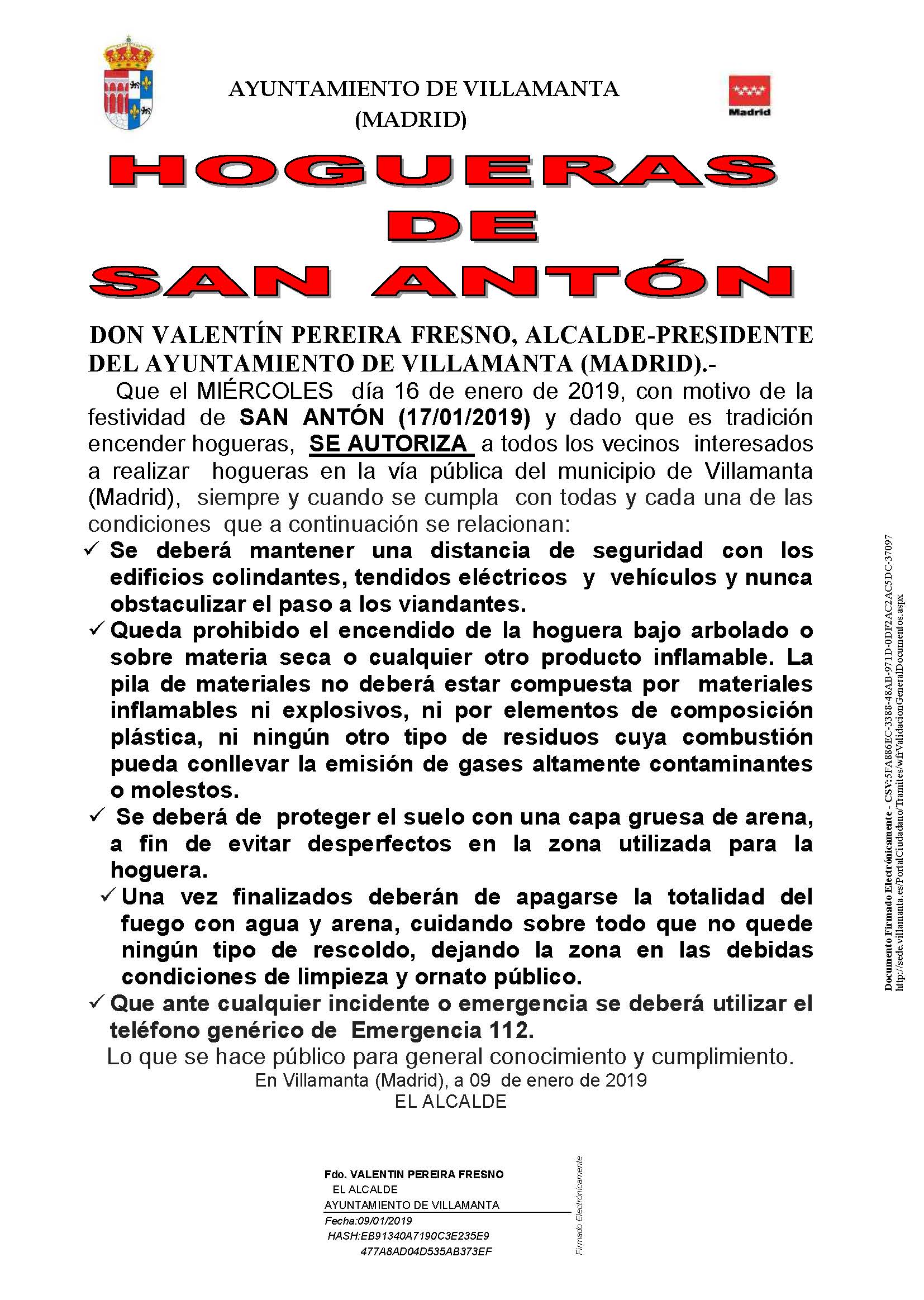 Bando Hogueras de San Antón