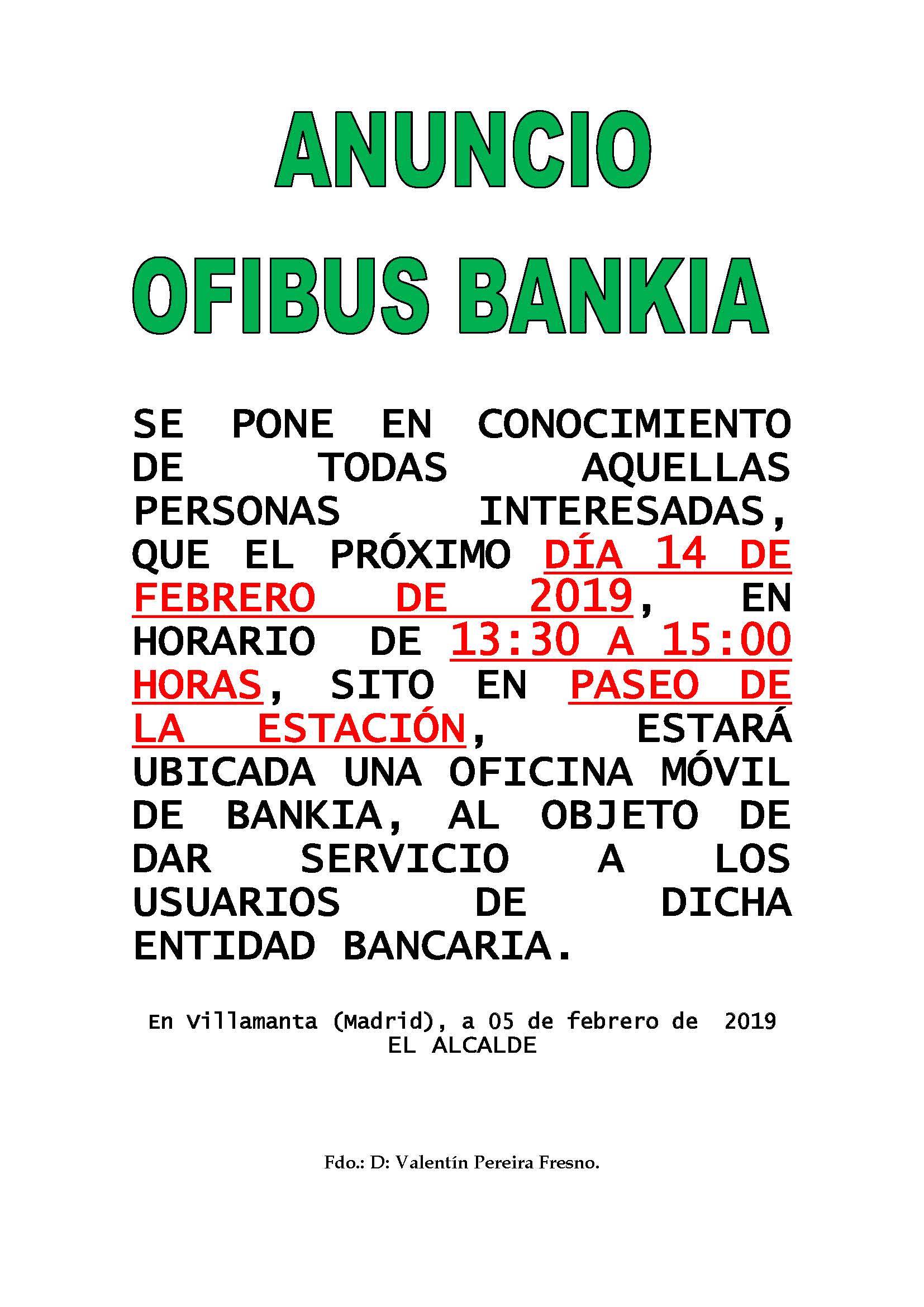 Ofibus Bankia 14 de Febrero